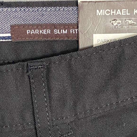 Michael Kors Men's 30x32 Parker Slim Fit Pant Stretch Solid Black NEW - Picture 8 of 11